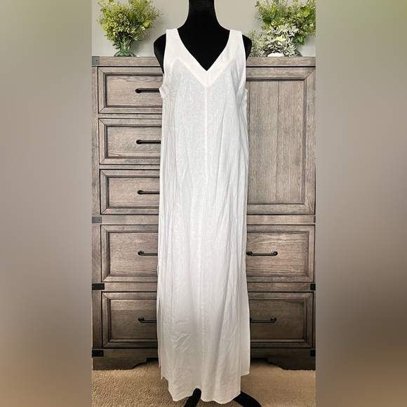 DKNY Women's Linen Dress - White - Picture 2 of 7